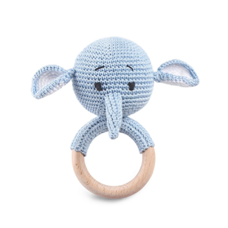 Elephant Ring Baby Rattle