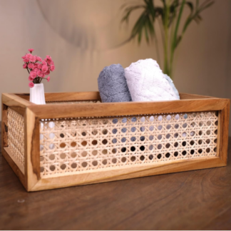Rattan Wooden Storage Basket