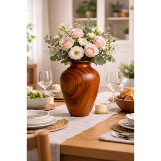 Solid Acacia Centerpiece Vase