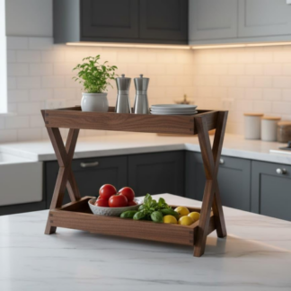 Wooden 2 Tier Kitchen Rack