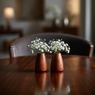 Wooden Bud Vase Duo Set