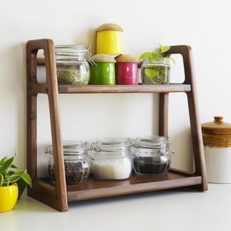 Wooden Kitchen Rack Organizer Shelf