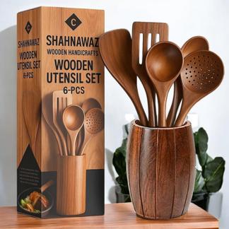 Wooden Kitchen Utensil Spoon Set