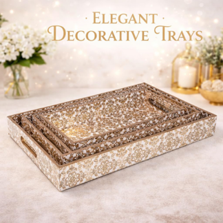 Wooden Serving Tray Set