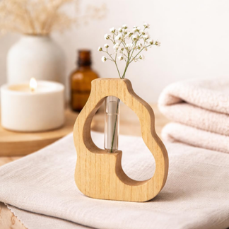 Wooden Test Tube Gift Vase