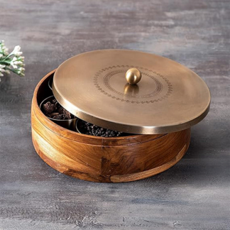 Golden Finish Masala Box