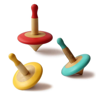 Wooden Spinning Top Set
